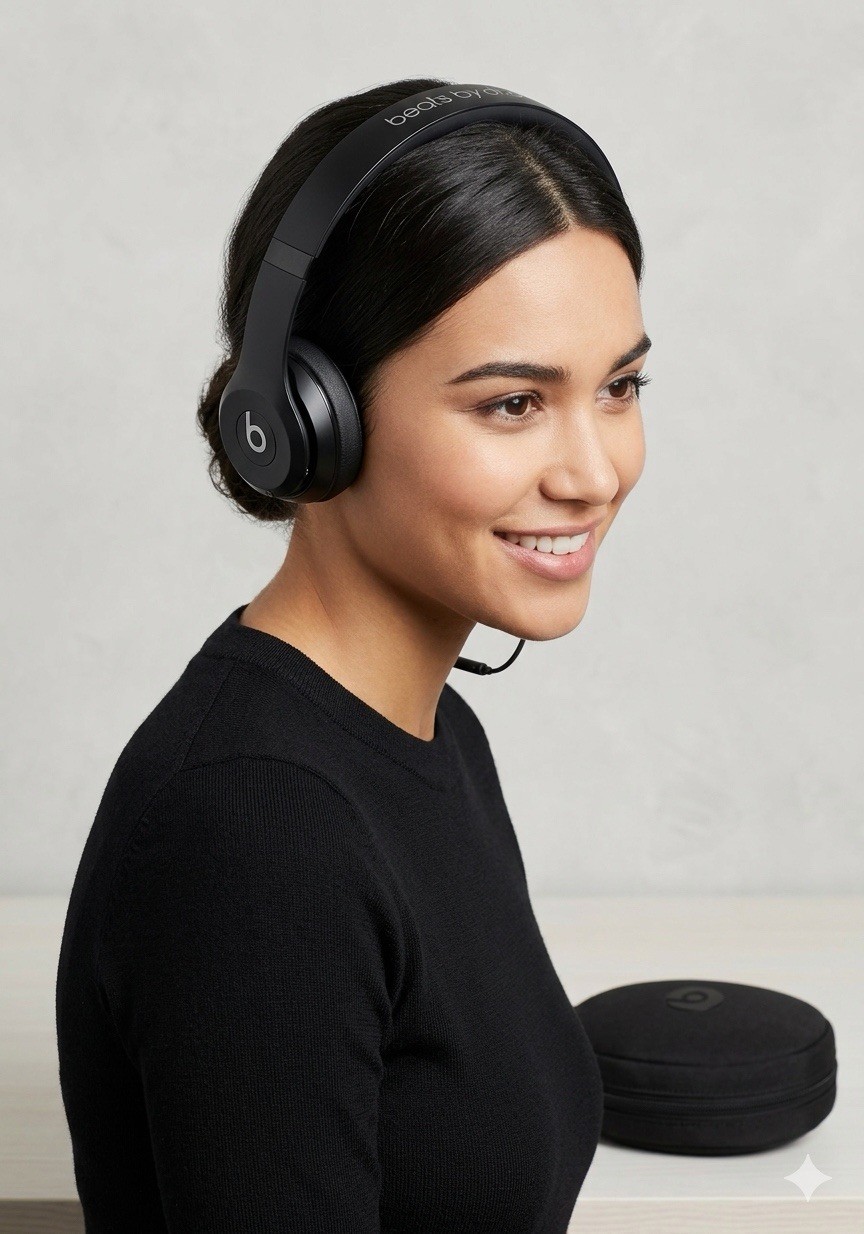 Beats by Dr. Dre SoloHD Matte Black with Carrying Case. Tested-Works