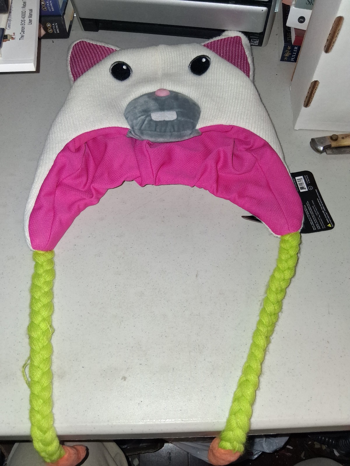 Brookstone Zuhat Bunny Wireless Speaker Headphone Beanie Hat