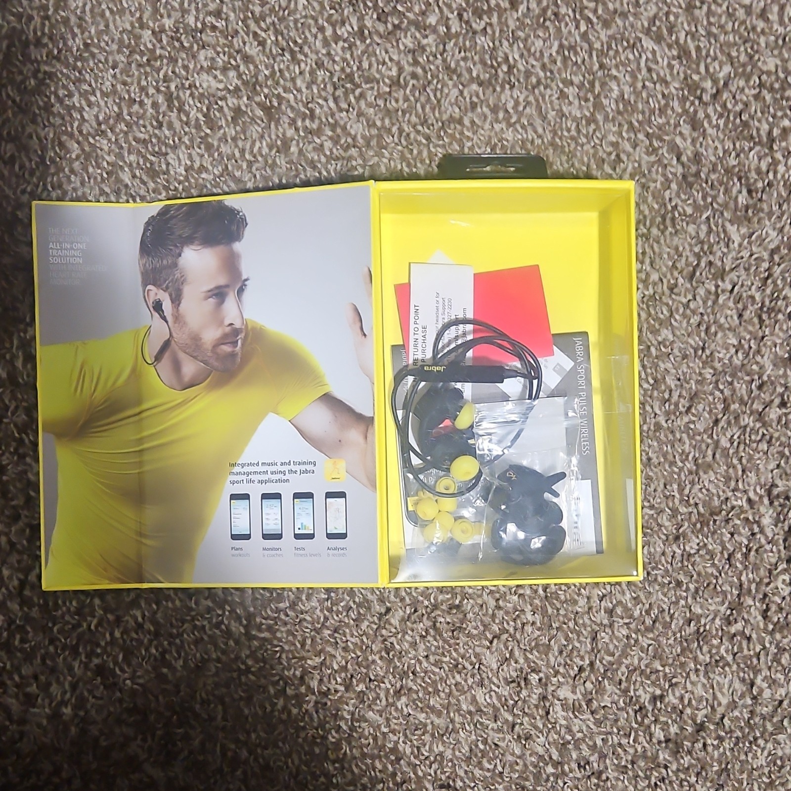 Jabra Sport Pulse Bluetooth Wireless In-Ear Earbuds, Black/Yellow