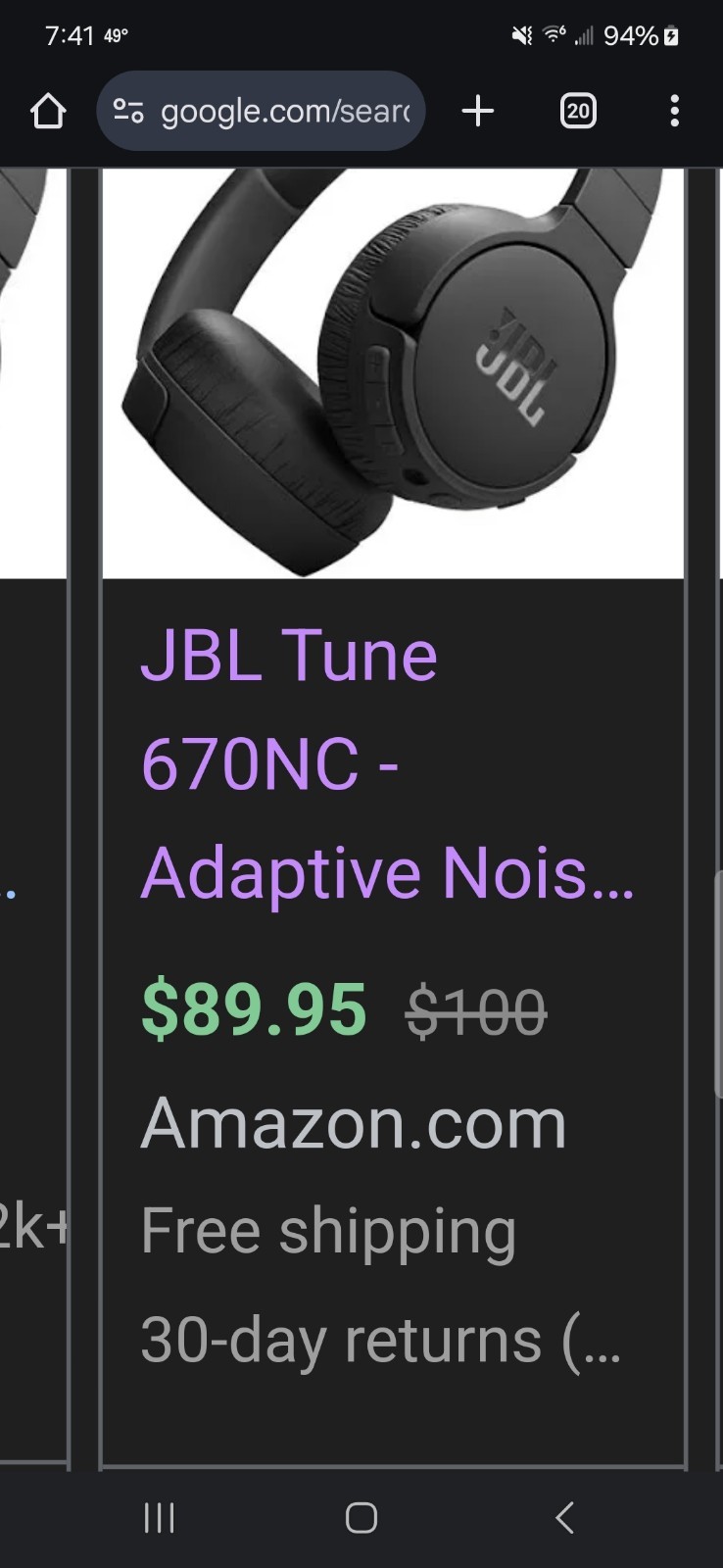 JBL TUNE 670NC Wireless On Ear Bluetooth Headphones + Noise Cancelling Excellent