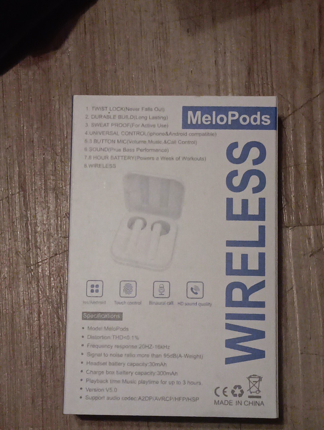 MeloPods Audio Ear Plugs – BT 5 Headset Calls Siri Support Touch Operation