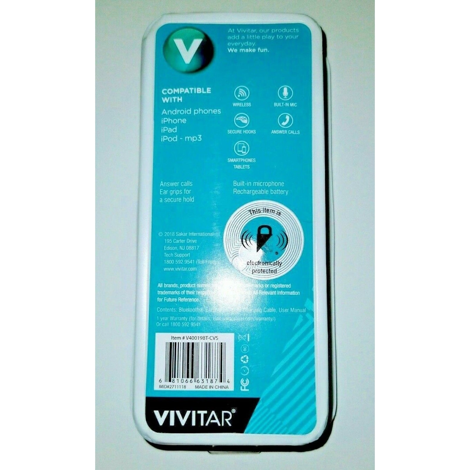 Vivitar Listen Up Bluetooth Wireless Earphones w/ Microphone & Call Answer