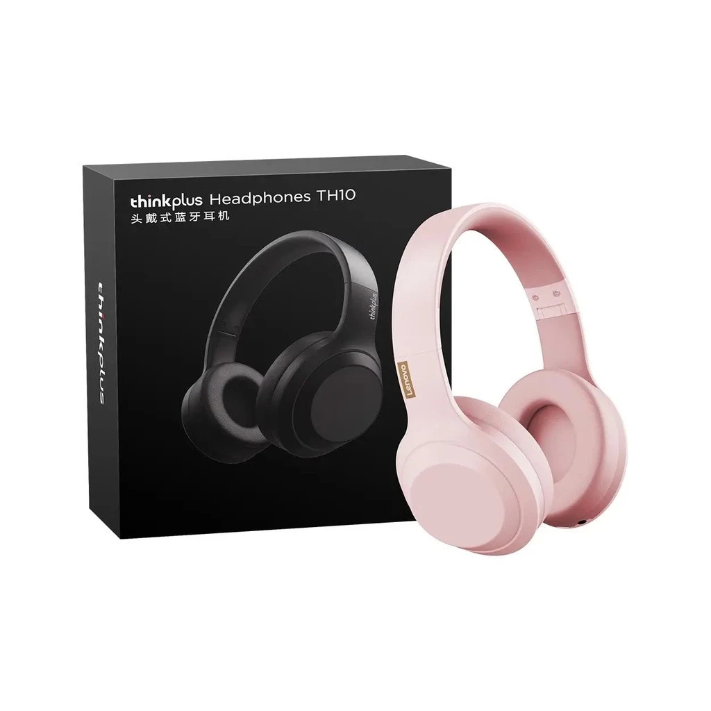 BLACK Lenovo ThinkPlus TH10 Wireless Headphones Bluetooth 5.0 40mm AUX Mic