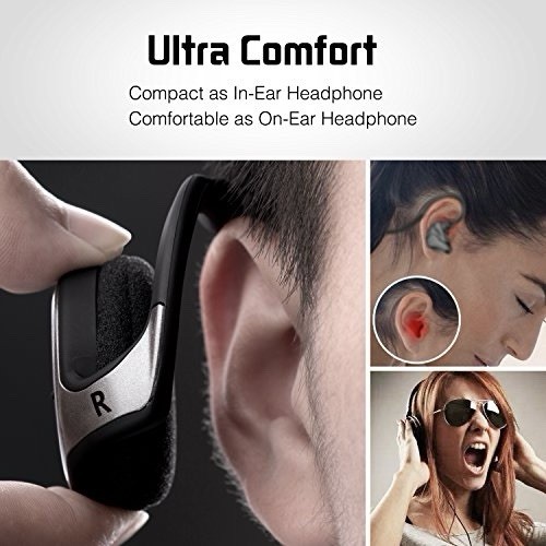 1100 Series Bluetooth Neckband On-Ear Headphones Black Mic Noise Cancel Open Box