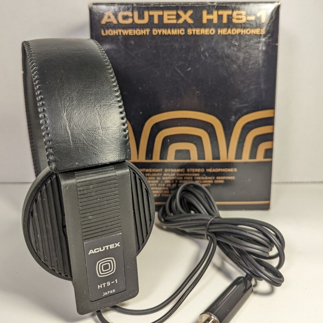 Vintage Headphones Acutex HTS-1 Dynamic 3.5mm Stereo Over Ear Black IN-BOX