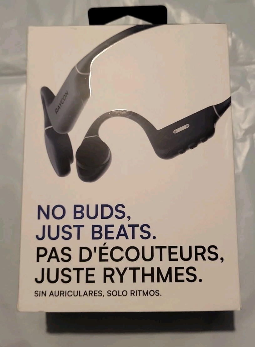 Raycon Bone Conduction Headphones Bluetooth Open Ear Gray New Open Box IP68