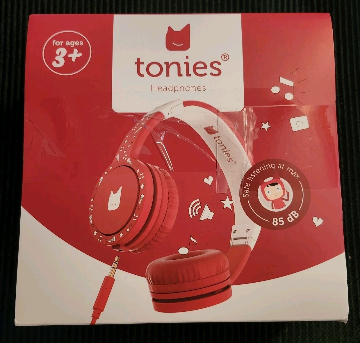 Red Headphones For Kids-Toniebox 1 – Open Box, Missing Cable