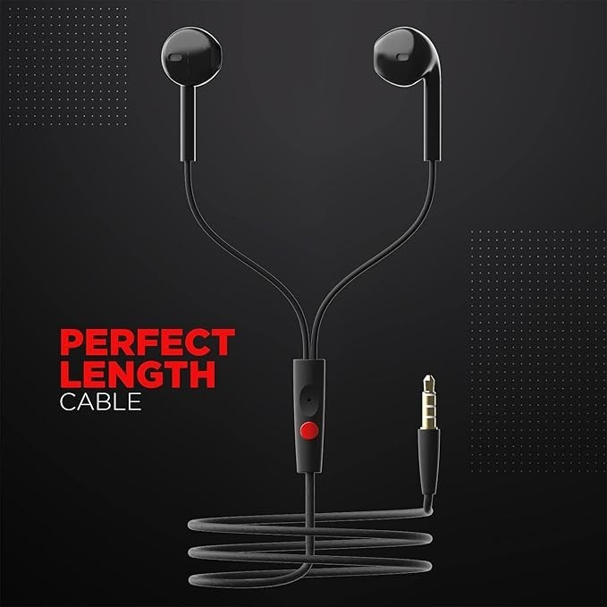 Boat Bassheads 105 Wired in Ear Earphones with Mic (Black)