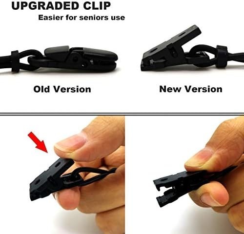 2 Pieces Hearing Aid Clip Anti-Lost Lanyard BTE 1 Count (Pack of 1), Black