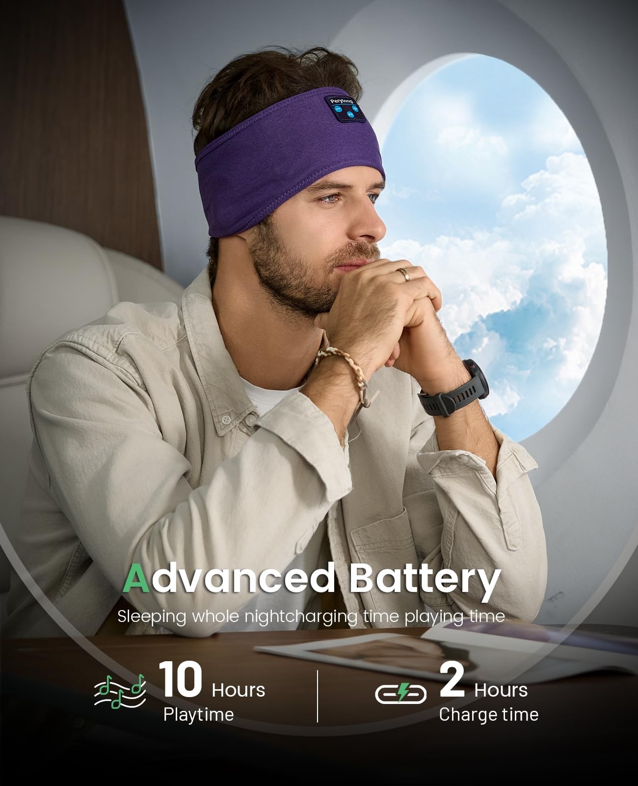 Sleep Headphones Bluetooth Headband – Yoga, Unisex, with Immersive Stereo Sou…