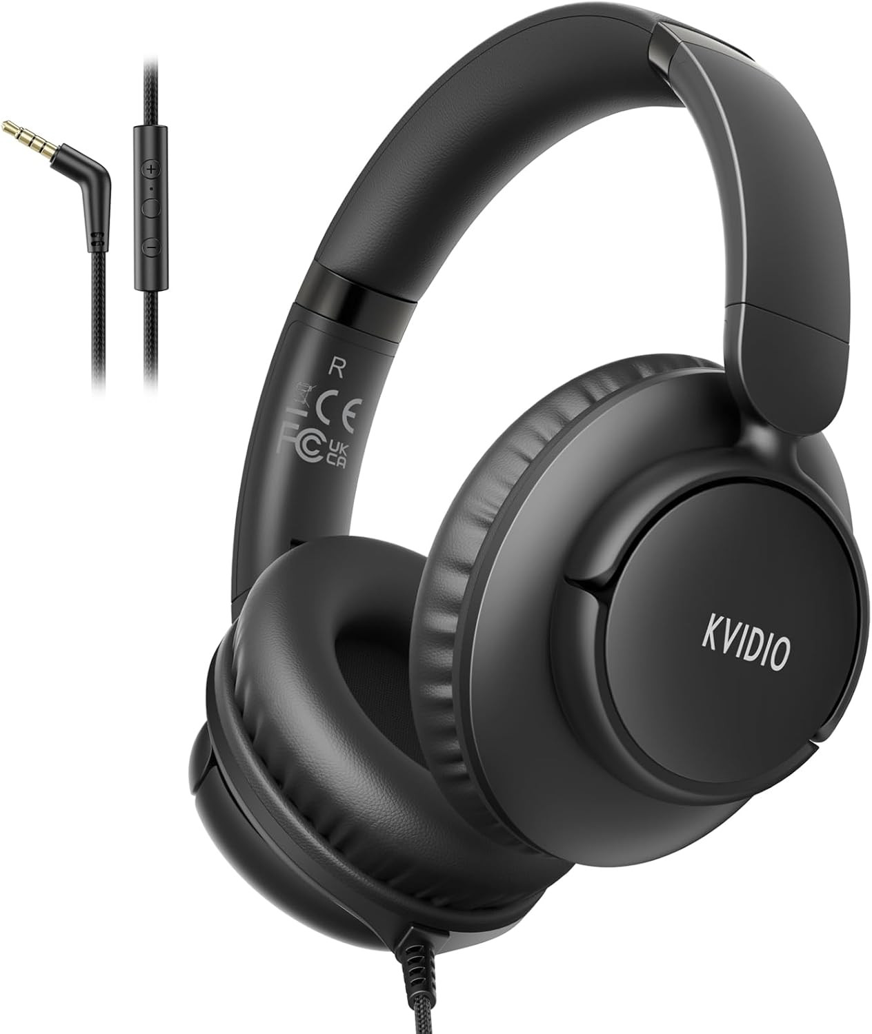 Wired Headphones with Microphone, over Ear Lightweight Foldable 3.5Mm Plug in Co
