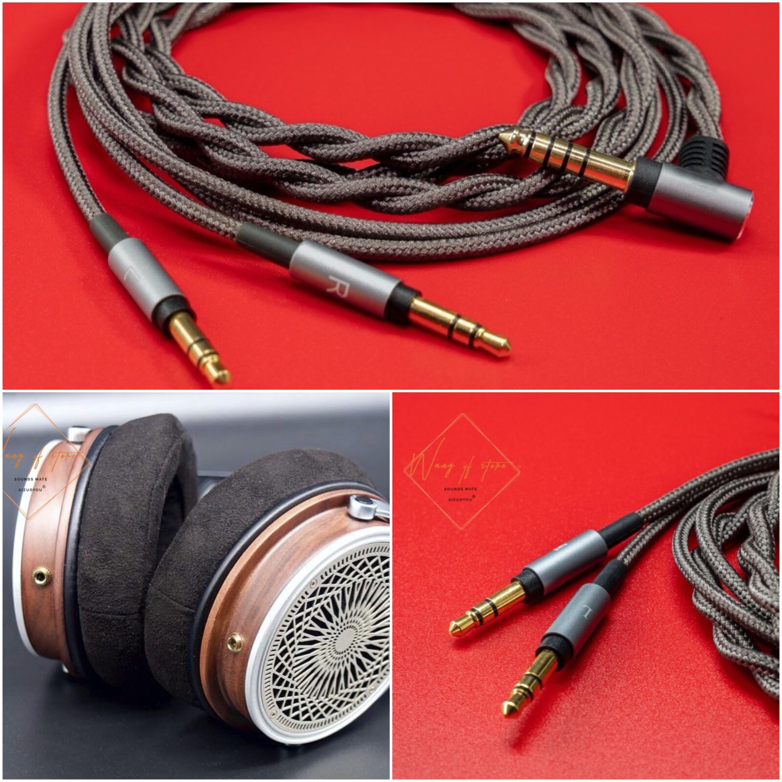 Hifi Balanced Audio Cable Cord For HarmonicDyne Helios / Zeus Headphone Occ 1.2m