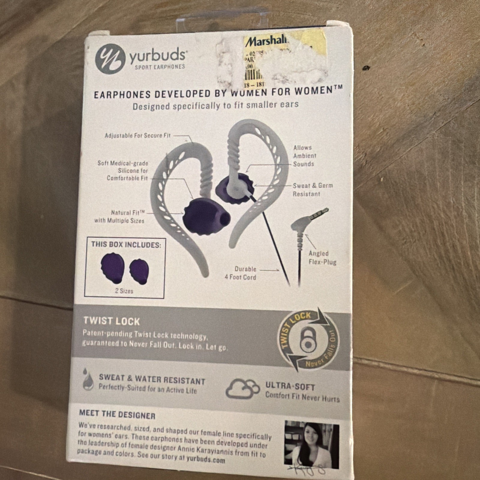 Yurbuds Focus Sport Women’s Headphones Purple Over Ear Brand New
