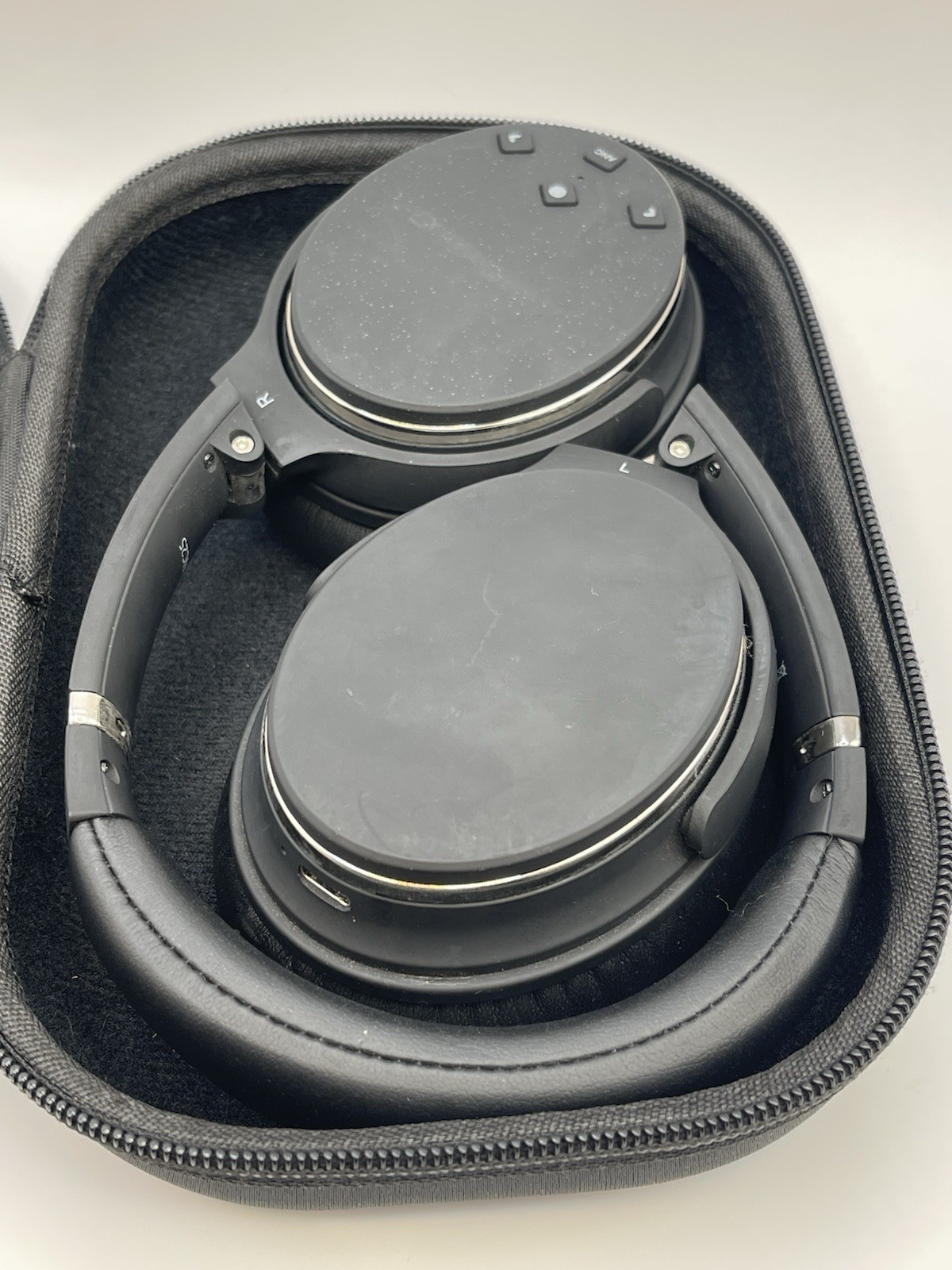 Srhythm NC-25 Over Ear Headphones Black Wireless Bluetooth 3.5mm ANC W/ Case