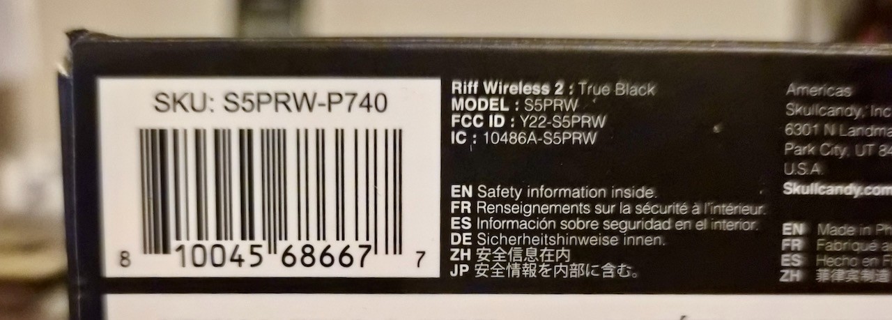 Skullcandy Riff Wireless 2 Bluetooth On-Ear Headphones- True Black