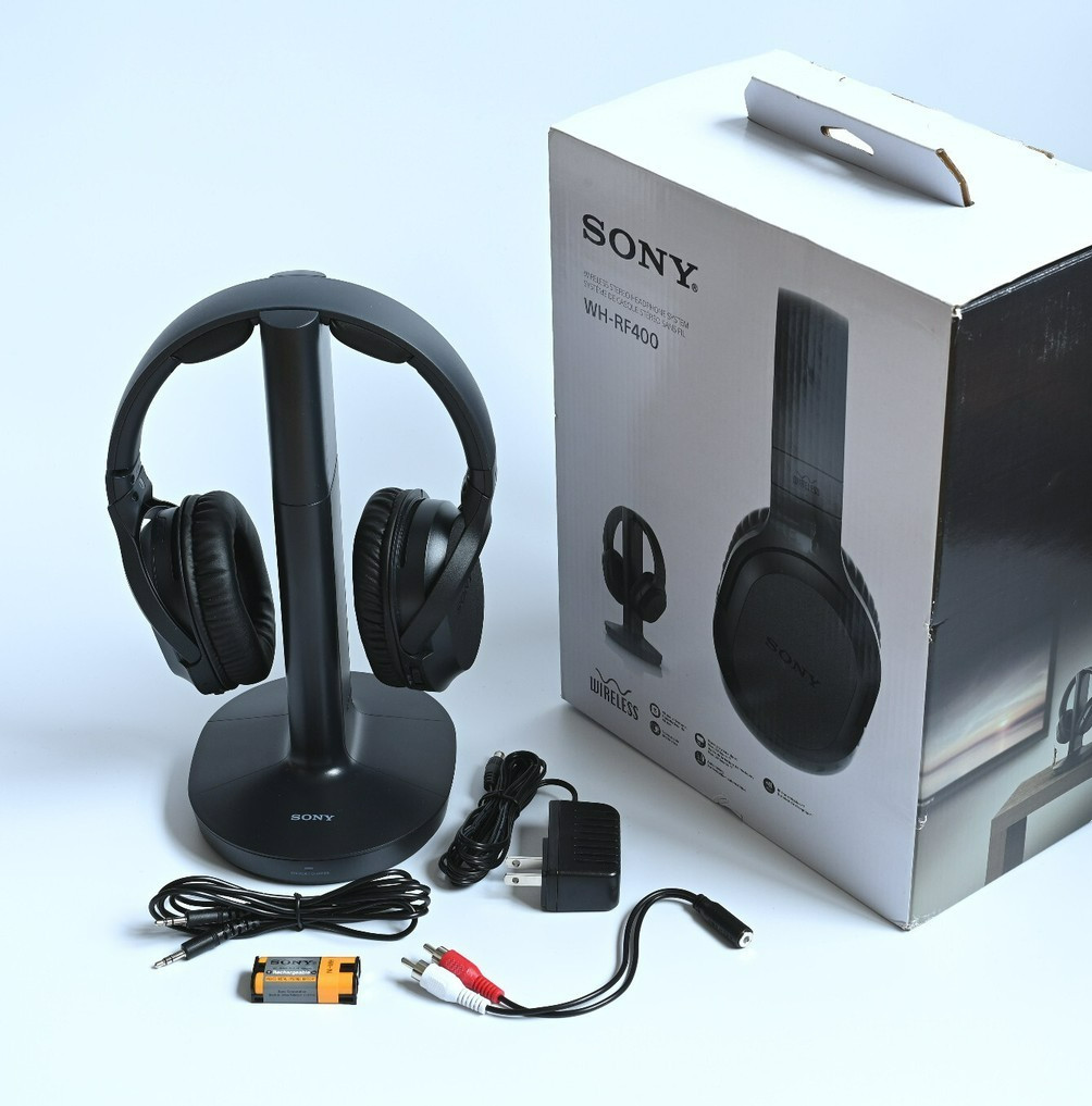 Sony WH-RF400 RF Wireless Headphone System for TV Listening – Black (Used) #b