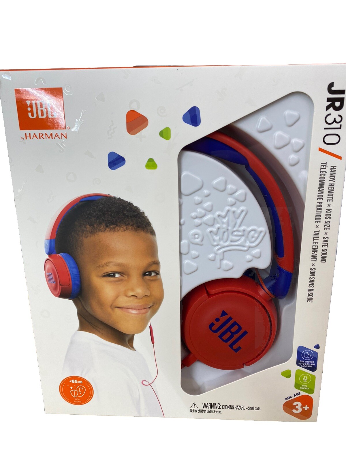 JBL JR310 Kids Wired Headphones Safe Sound 85dB w/Mic Red Blue New Sealed