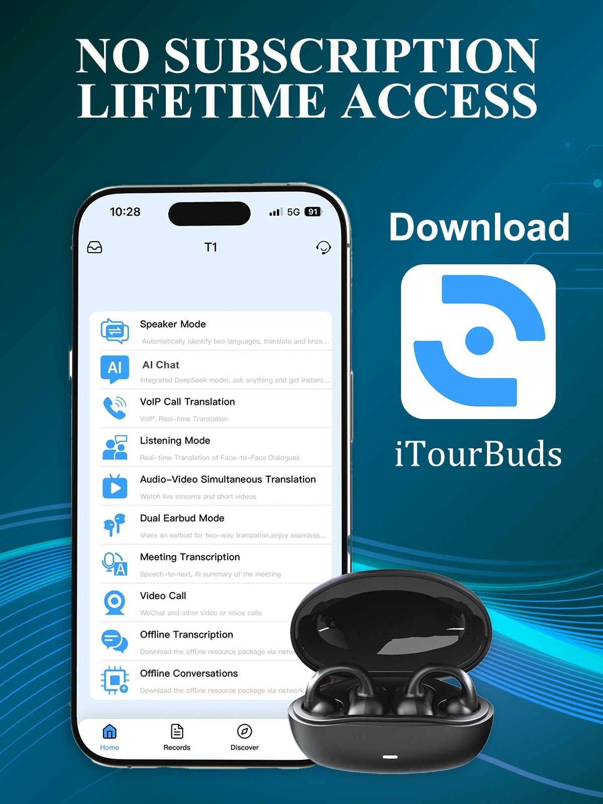 iTour Translation Earbuds Two Way Real Time Language Translator for Travel
