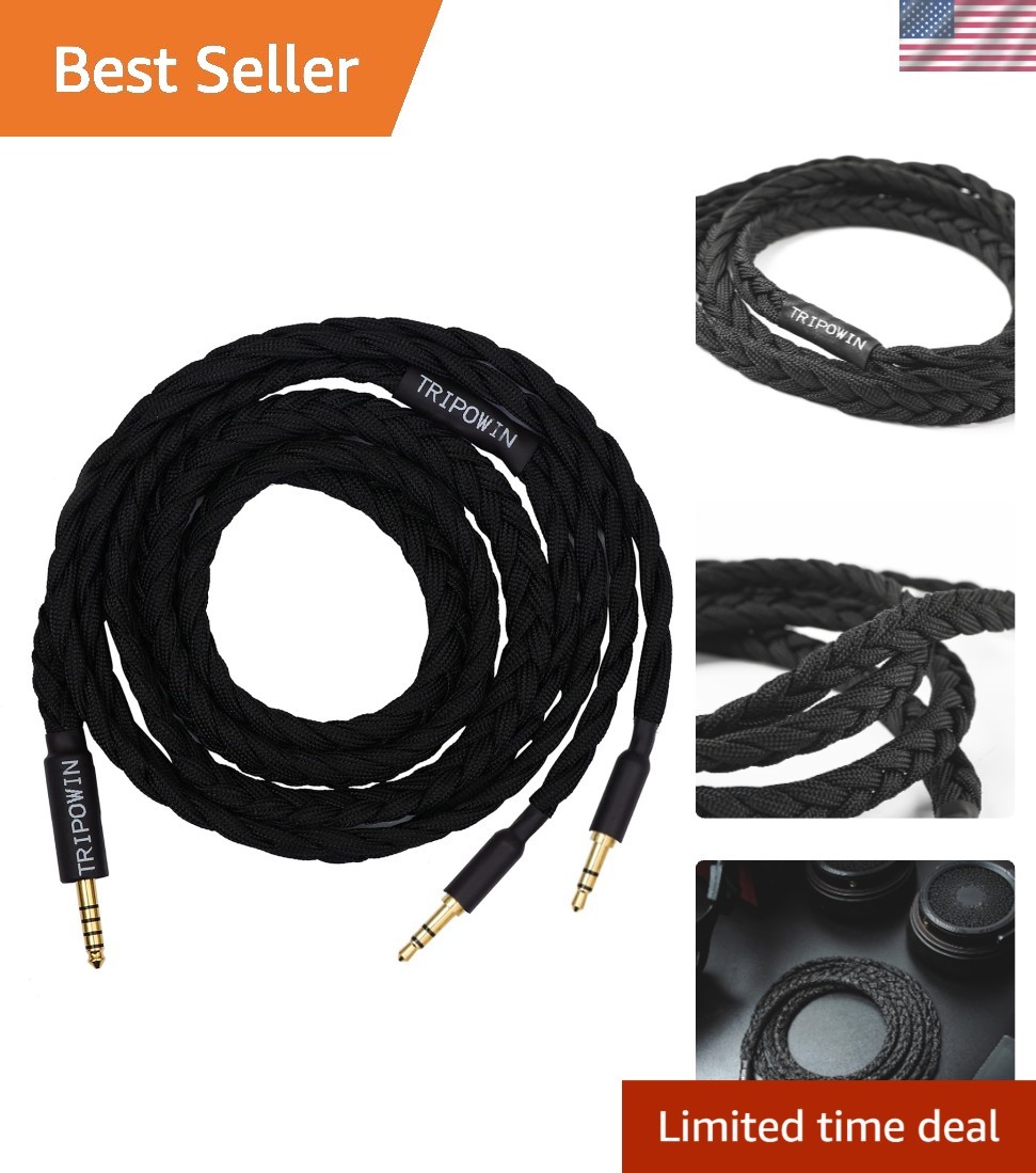Upgraded OFC Headphone Replacement Cable, Dual 3.5mm Connector to 4.4mm TRRRS…