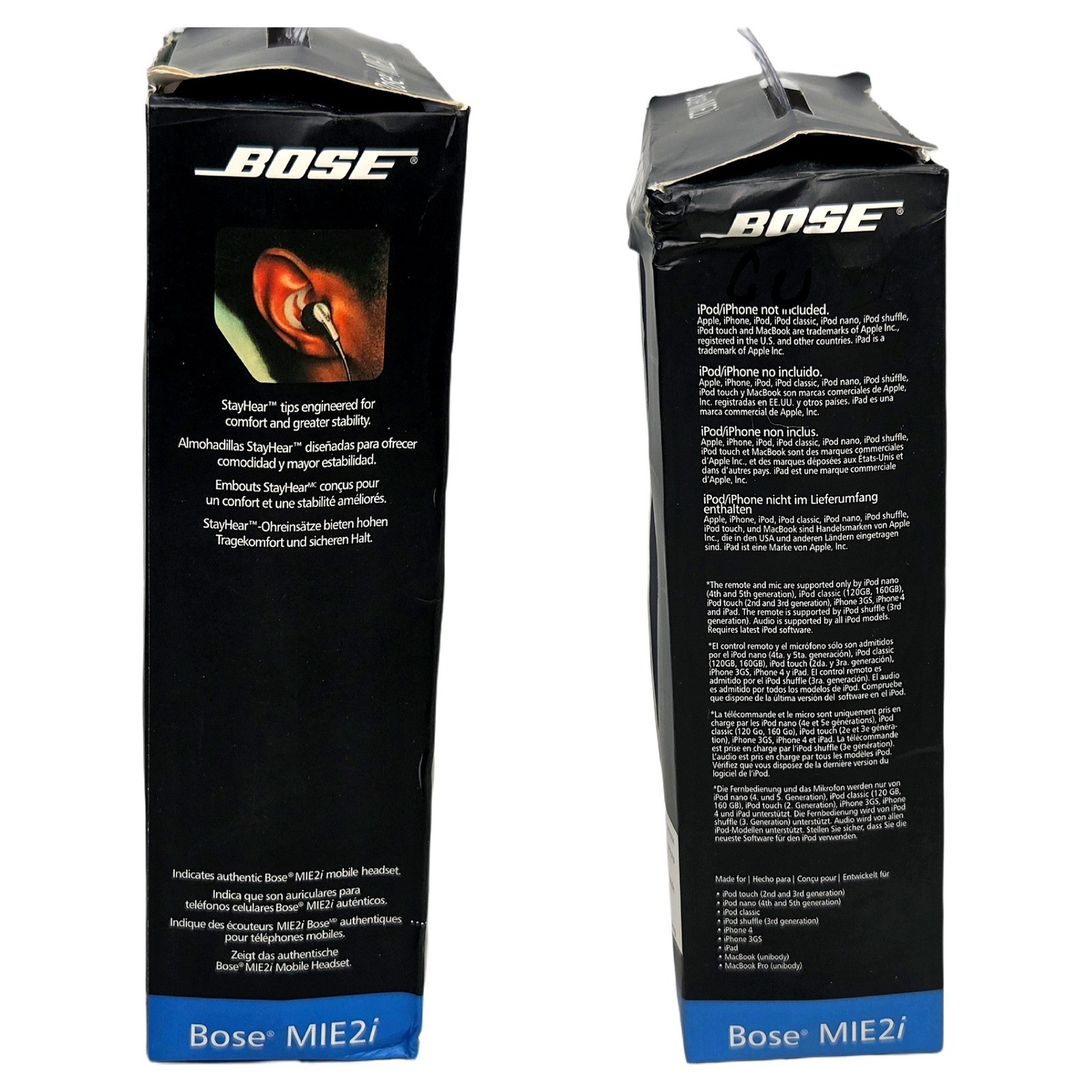Bose MIE2i 327279-3169 Wired In Ear Mobile Headset Apple iPhone Cord Black White