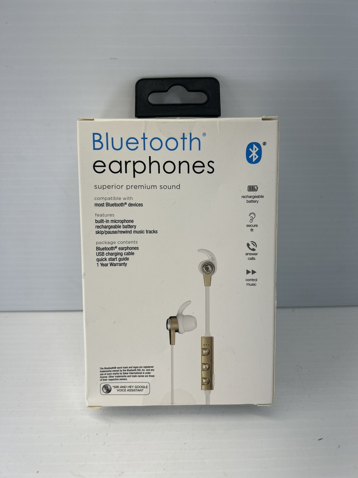 Vivitar Bluetooth Earphones Rechargeable Battery,White, Superior Sound