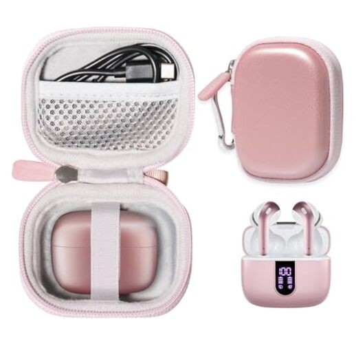 Case for TAGRY X08 Bluetooth Headphones True Wireless Earbuds 60H, Rose gold