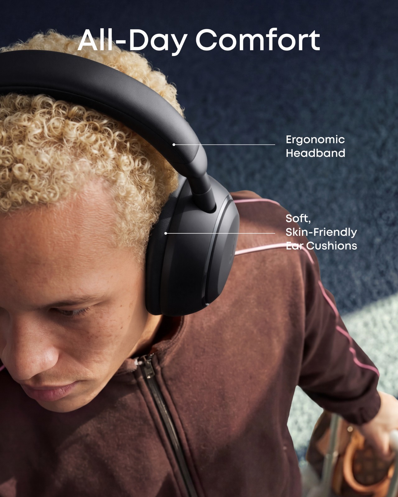 soundcore Space 2 by Anker, Active Noise Cancelling Headphones Comfortable Fit
