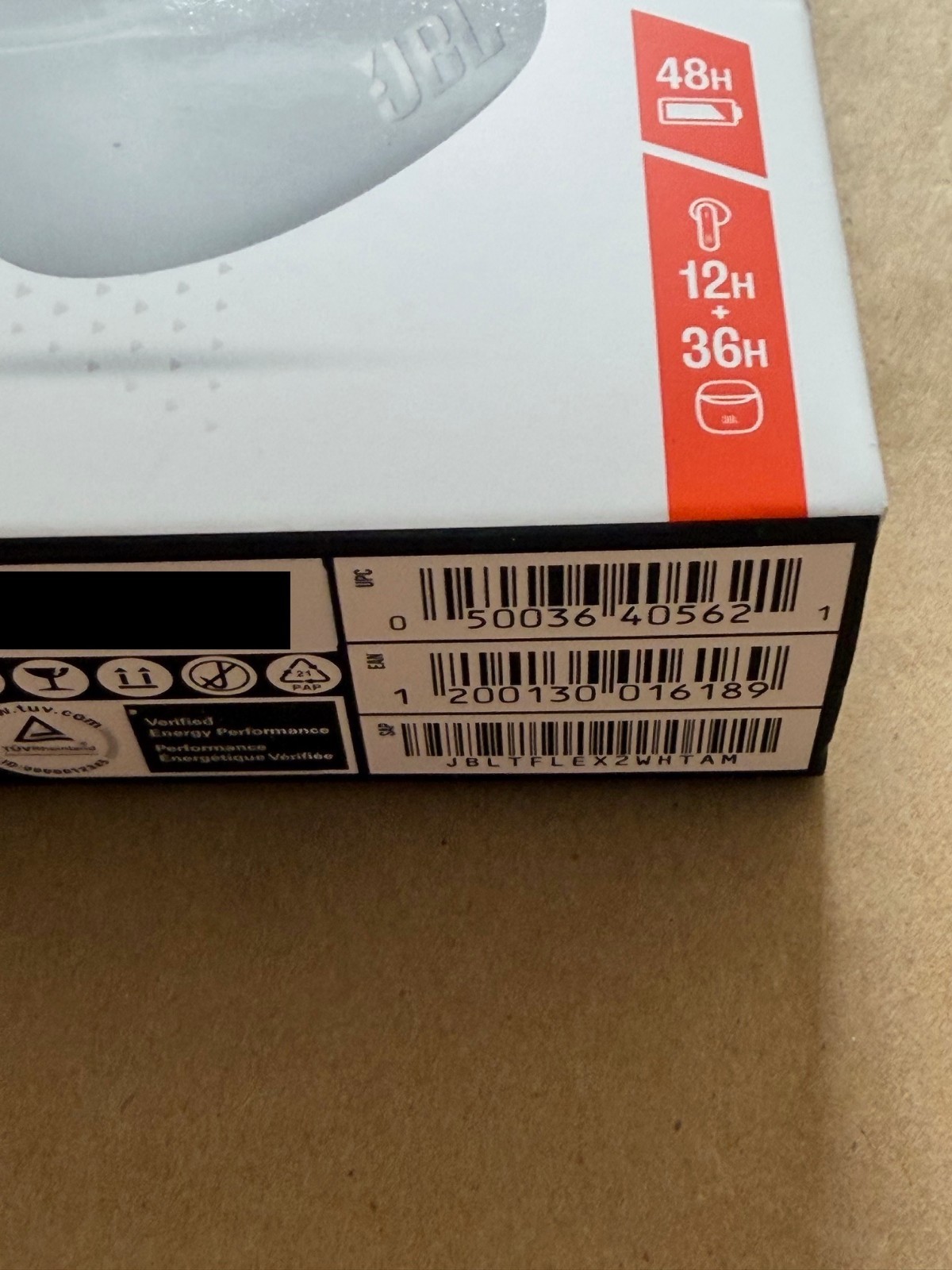 NEW JBL TUNE FLEX 2 PERFECT FIT ADAPTIVE NOISE CANCELLING WIRELESS EARBUDS WHITE