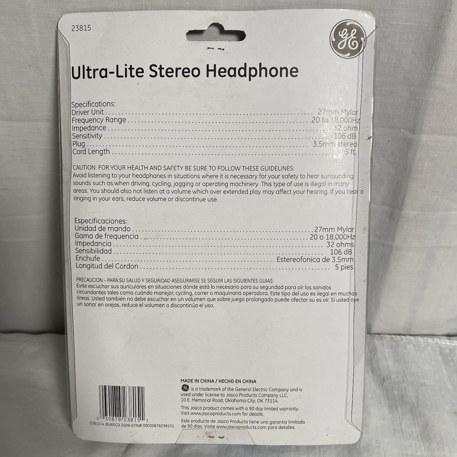 NEW GE Ultra -Lite Stereo Headphones #23815 New Sealed 2009