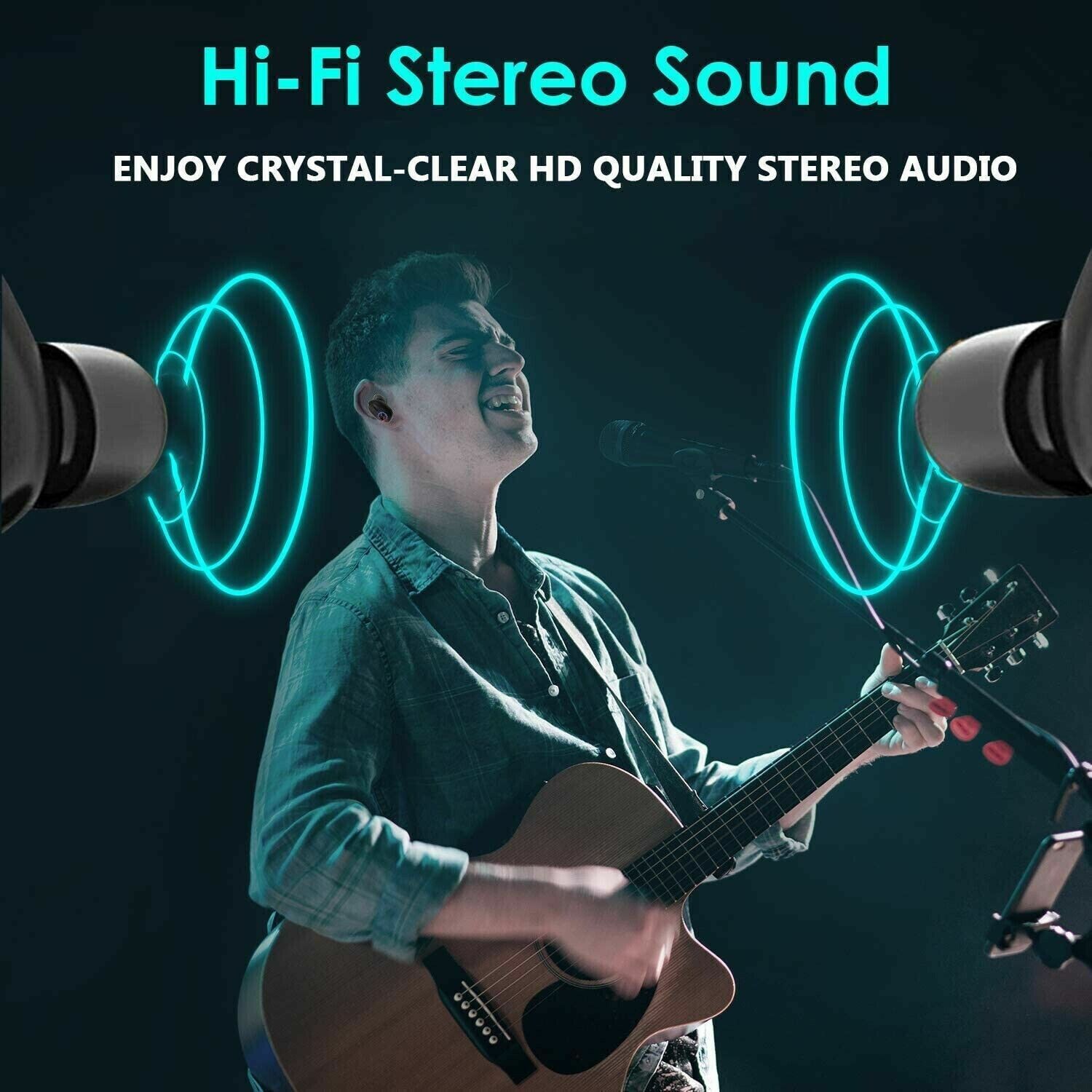 TWS Bluetooth 5.1 Wireless Earbuds Noise Cancelling Waterproof Headset w/ Mic