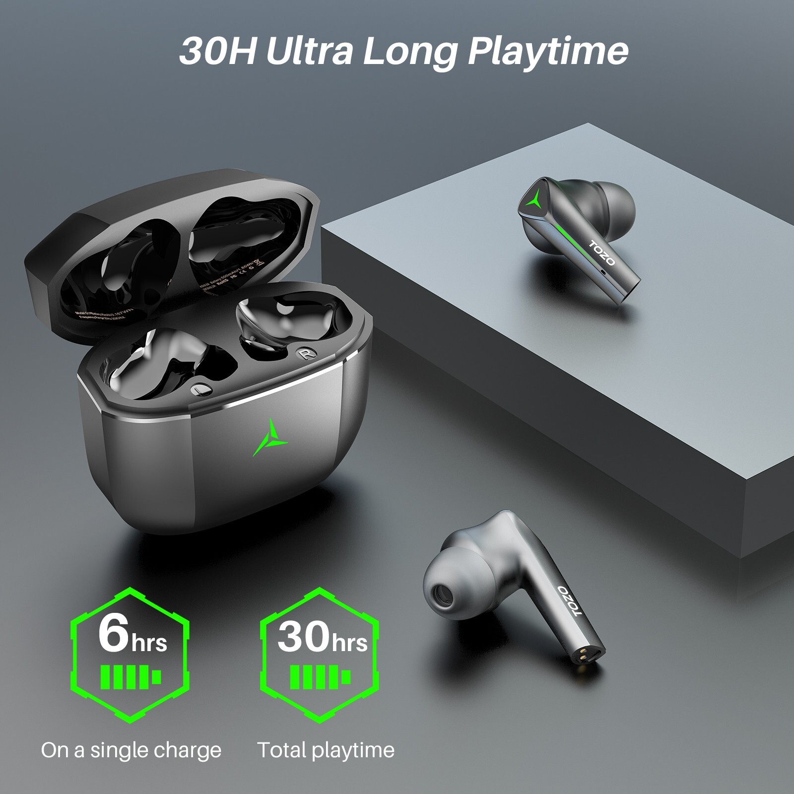 TOZO G1S In-Ear Earbuds Bluetooth 5.3 Wireless Gaming Headset with Microphone