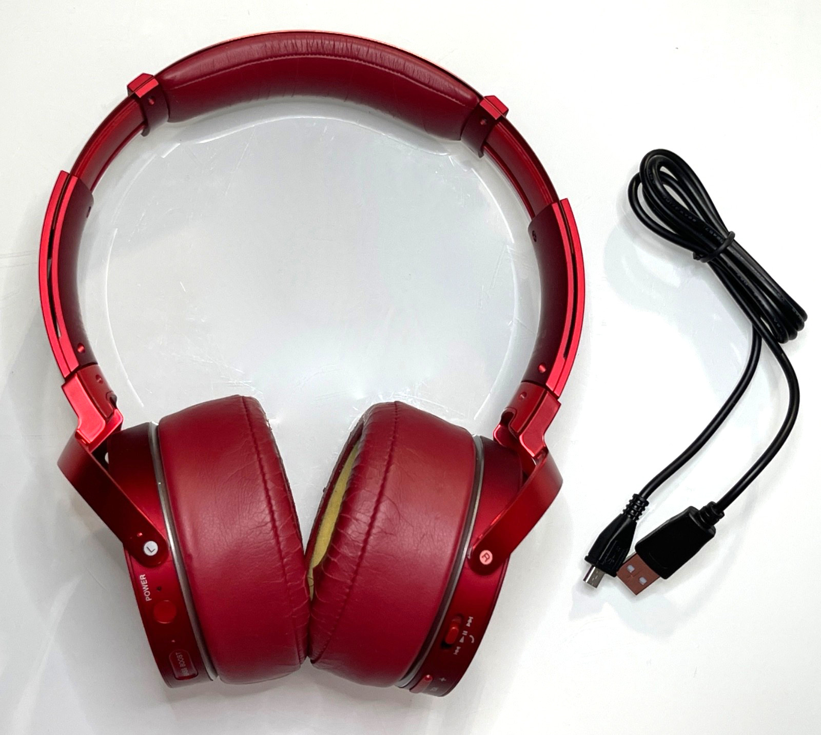 Sony MDR-XB950BT Extra Bass Bluetooth Over Ear Headphones – Red (Needs New Pads)