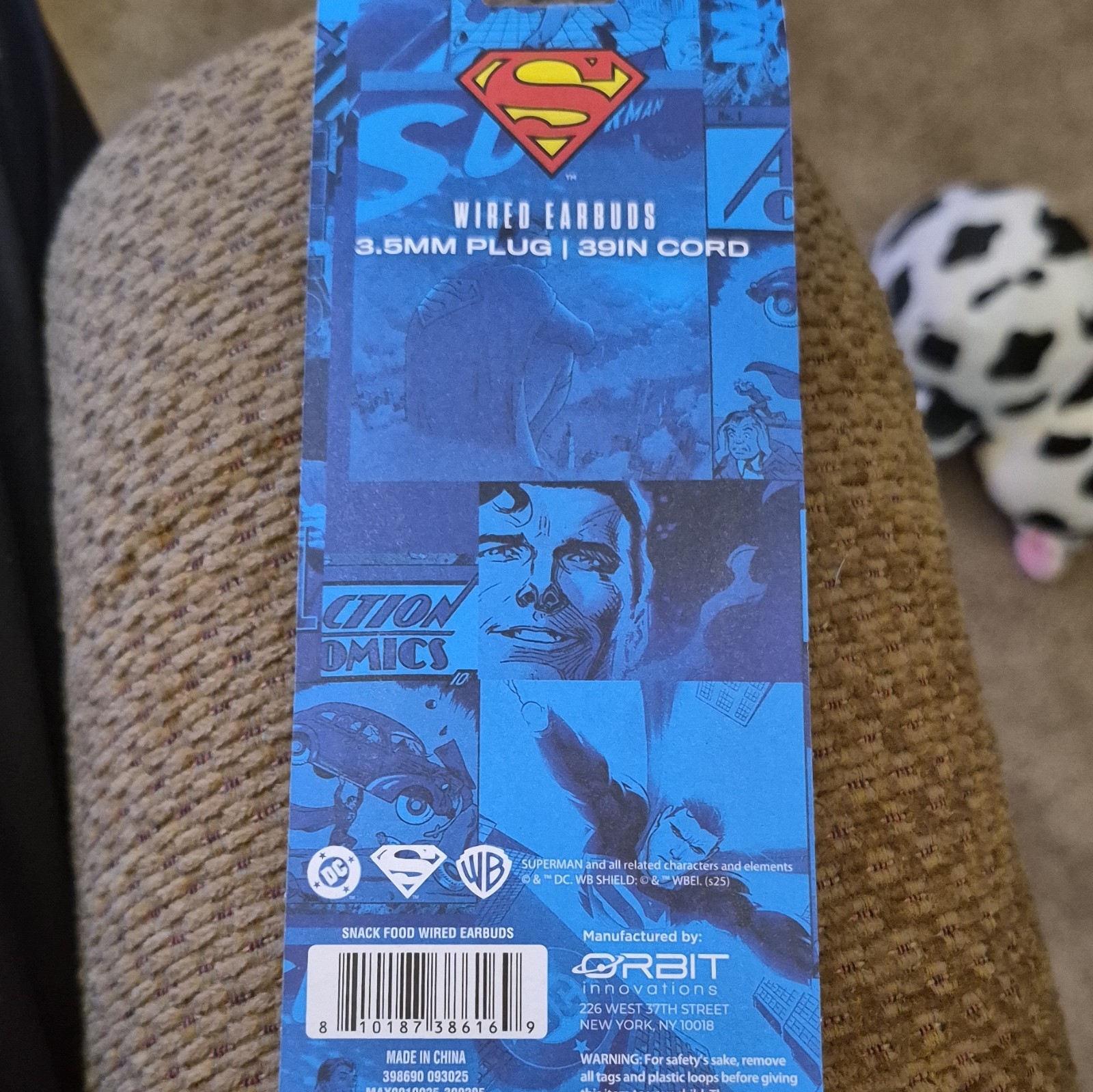Orbit Innovations Superman Earbuds 3.5mm Jack 39 in Cable