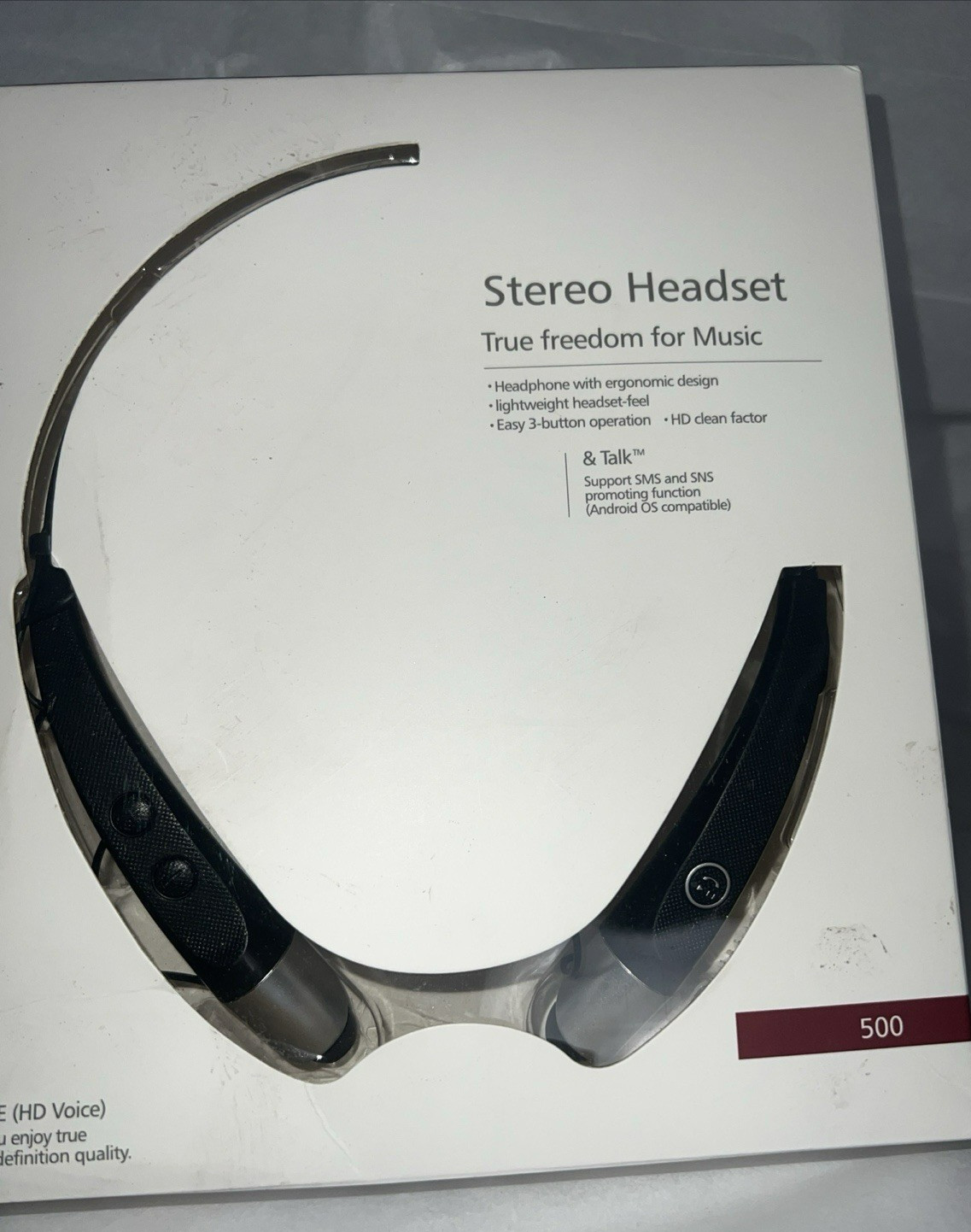 Stereo Headset True Freedom For Music VoLTE HD Voice 500 & Talk NIB Black