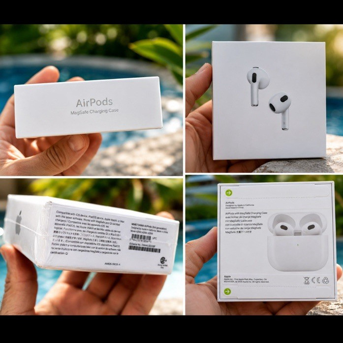 Apple AirPods 3rd Gen w/ MagSafe Charging Case White Bluetooth In-Ear Earbuds