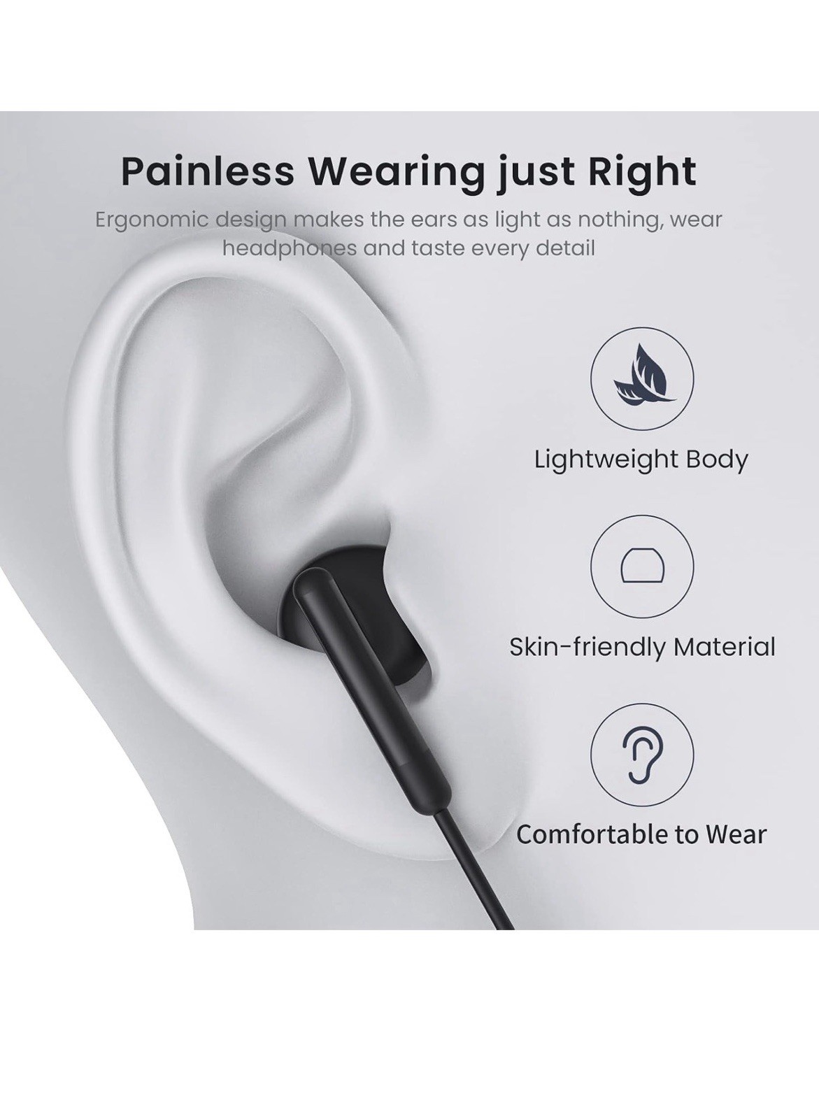 USB C Headphones for iPhone 17 16 15 Pro Max Plus iPad C Earphones, Black
