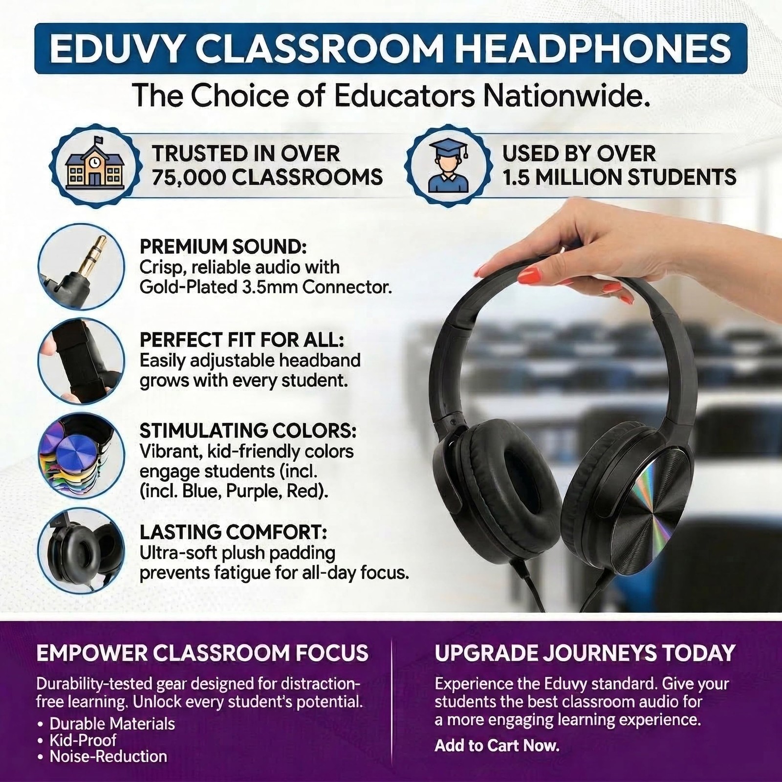 Bulk Headphones for Classroom, 24 Pack Durable School Wired Headphones for St…
