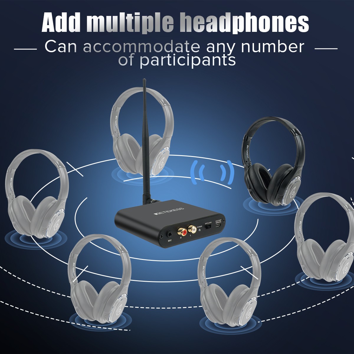 TA003 Silent Disco Headphone System,Silent Disco Party Headphones Home Movie lot