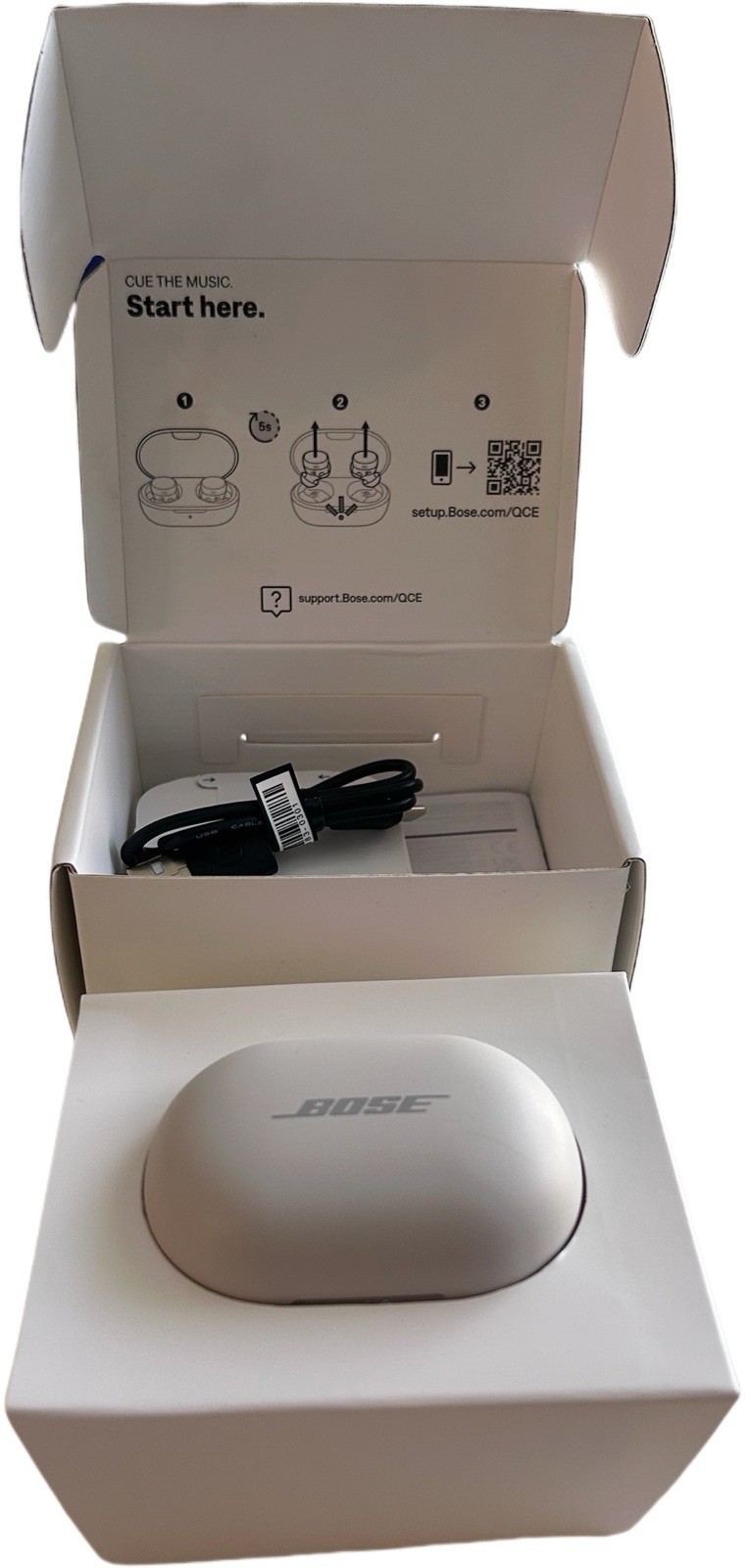 Bose Quiet Comfort Ultra Noise Canceling InEar Buds w/case-White Smoke〰️Open Box