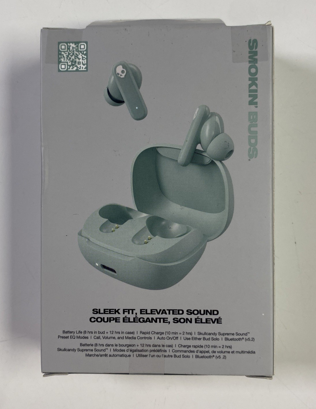 Skullcandy Smokin Buds Wireless Earbuds Bluetooth Headphones Preppy Sage A9