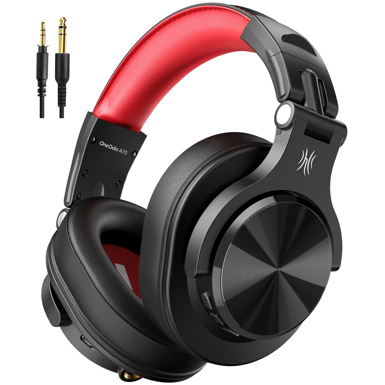 OneOdio A70 Wireless Over~Ear Headphones, 72H Playtime, Red