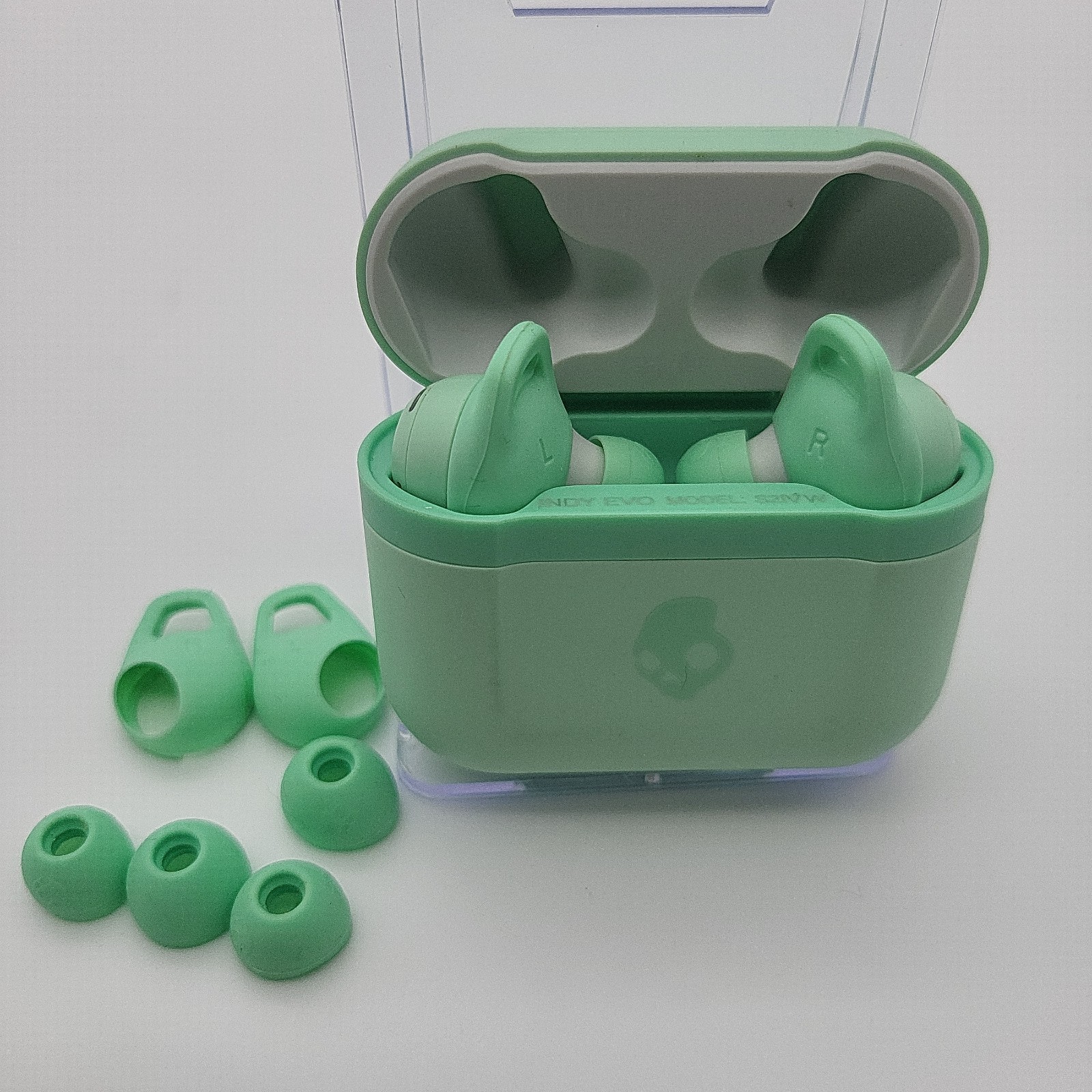 Mint Skullcandy Indy Evo In-Ear Wireless Earbuds, , Microphone Mint Green