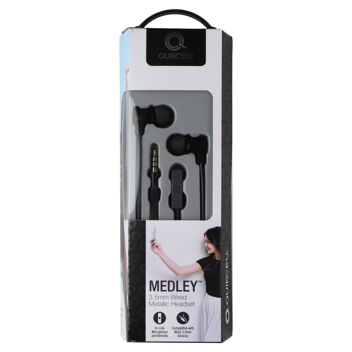 Quikcell Medley 3.5mm Wired Metallic Headset – Black