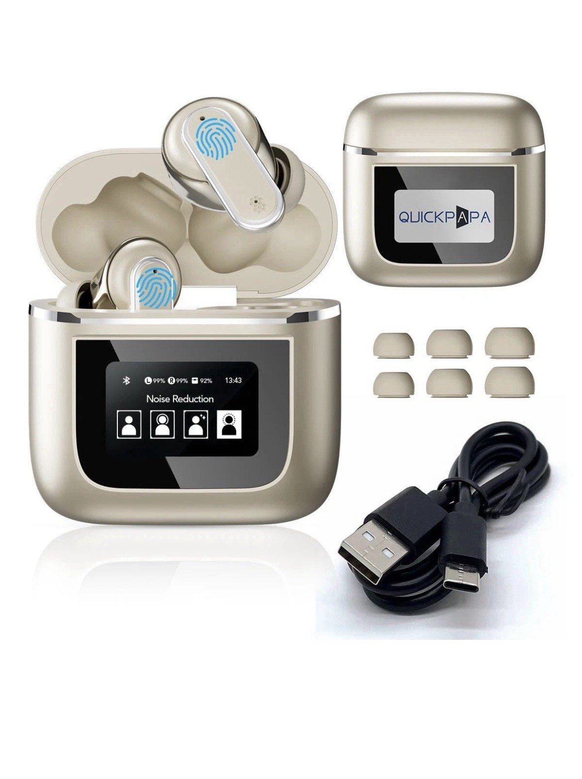 Earbuds Touch Screen TWS , iPhone And Android TWS, Wireless and Type-C