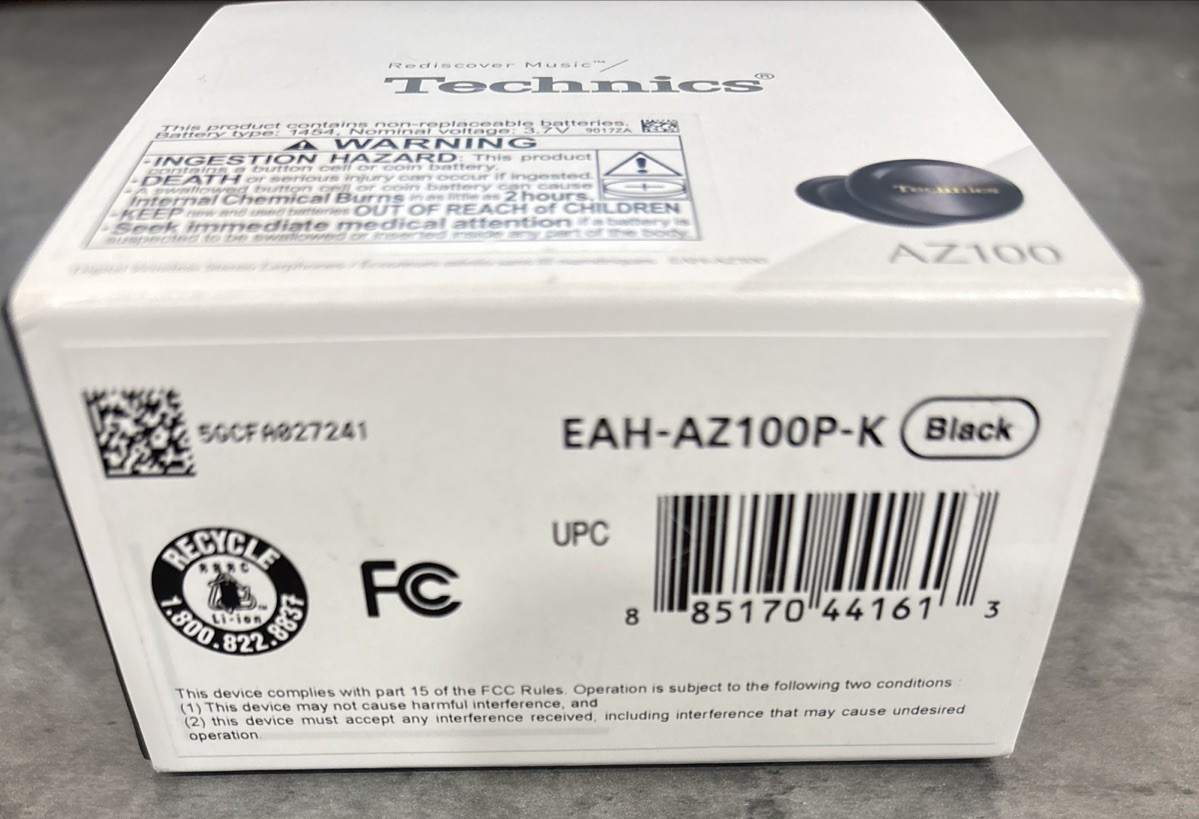 Technics EAH-AZ100-K Wireless Earphones Black Magnetic Fluid High Resolution!!