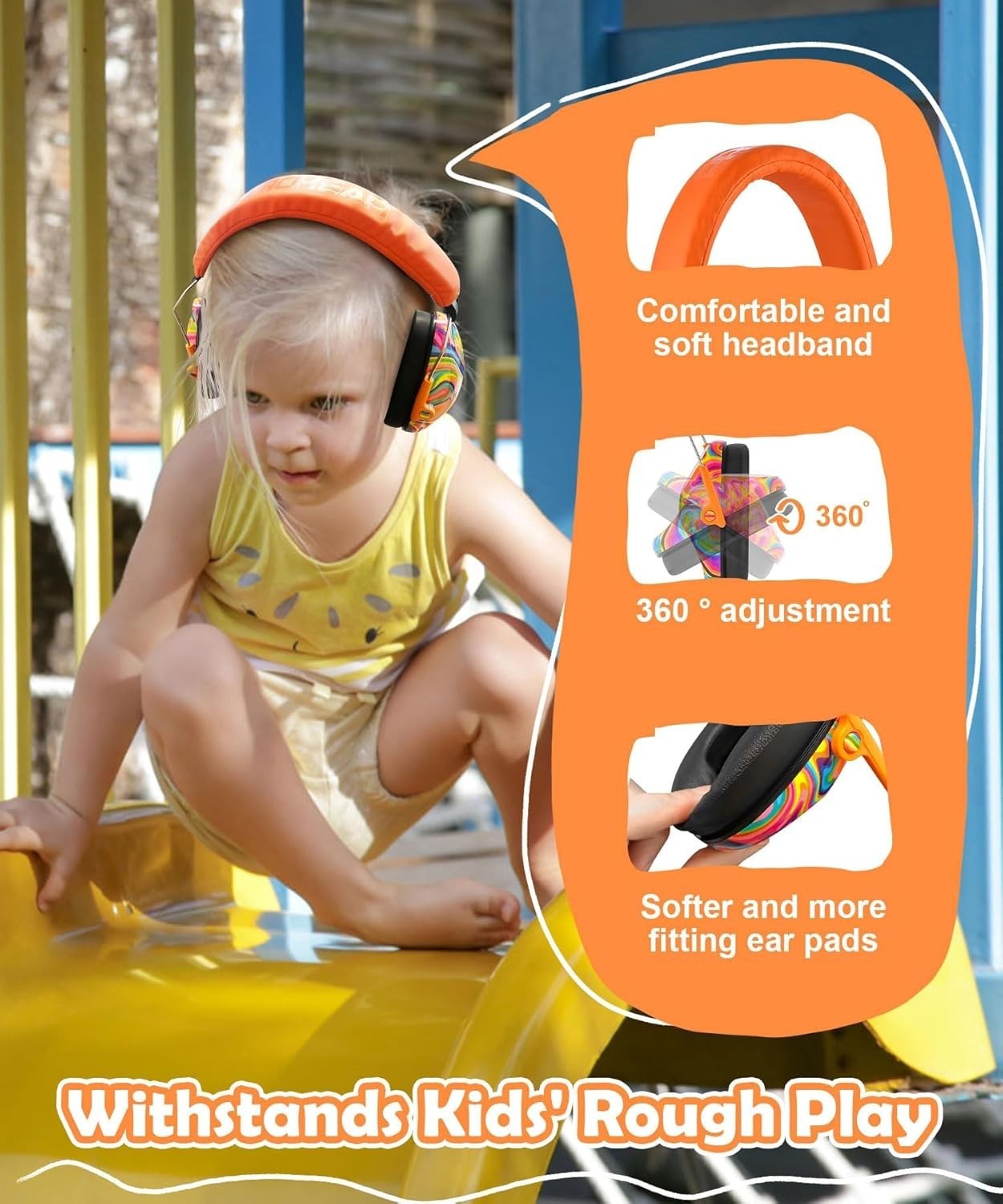 Noise Reducing Earmuffs for Kids (Ages 3-12) – 25NRR, Lightweight & Comfortable