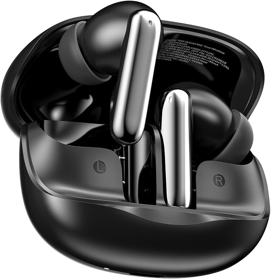 Hybrid Active Noise Cancelling Wireless Earbuds, 6 Mics AI Clear Calls, 12Mm Dri