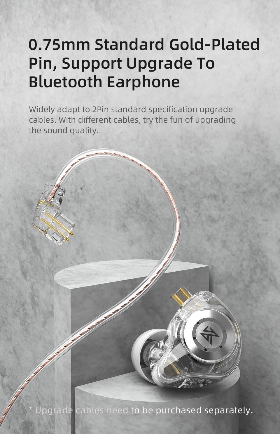 Kz Edx Pro Earphones Dynamic in Ear Monitor Hifi Wired Headphones Bass Stereo Ga