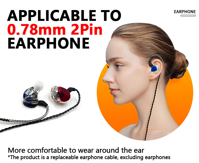 6N OCC HiFi Cable With Mic For TFZ UE18 JH13 JH16 W4R UM3X 1964 Ears Earphones