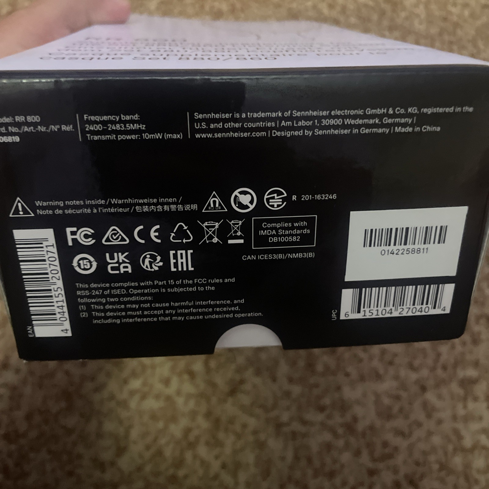 Sennheiser RR 800 Supplementary Headphones for the Set 860/Set 880 New Open Box